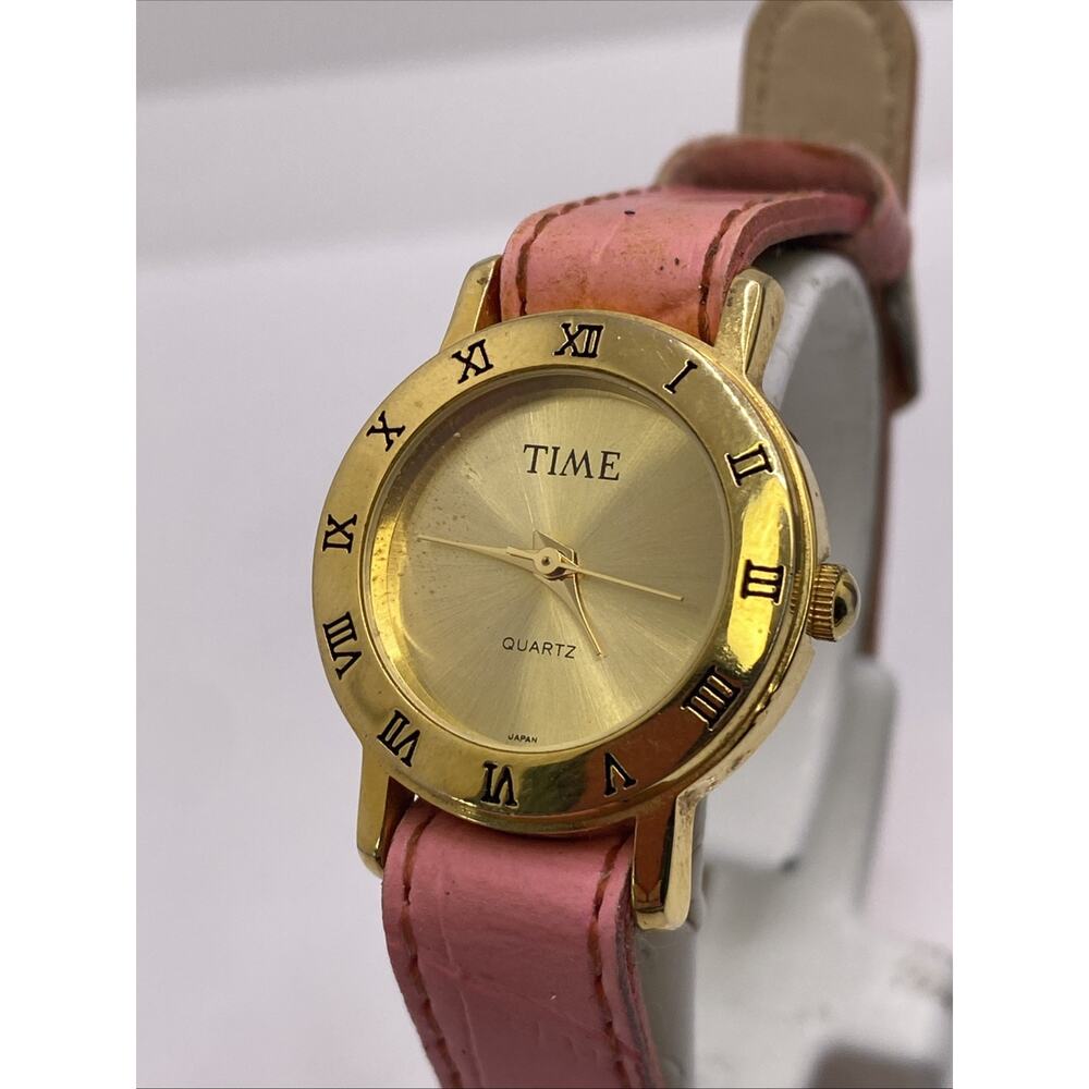 Vintage Time Gold Pink Watch Womens Watch New Battery